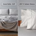 thumbnail image 5 of Weddingly certified 100% Giza egyptian cotton sheets|4 piece set|Deep pocket|Extra Long staple|Sateen Weave|High fabric strength,Uniform &soft|Wrinkle free|(Full,Light Gray), 5 of 5