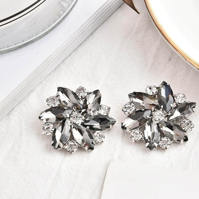 Langgg 2Pcs Strass Chaussures Clips Bijoux Cristal Chaussure Boucle Robe de Mariée Diamant