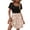 Pink, variant on Spring Summer Casual Square Neck Retro Print Sun Dresses Women Women's Mini Dress,Short Sleeves Vacation Dress Beach Dress