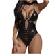 thumbnail image 3 of Maplople Exquisito conjunto de lencería de cuero artificial para mujer Babydoll Intimates ropa de dormir, 3 of 5