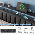thumbnail image 5 of Satifur Queen LED Bed Frame with Smart RGB Lights, Headboard Charging Station, Versatile Storage Solution, Comfortable Upholstered Backrest, No Box Spring Needed, 5 of 11