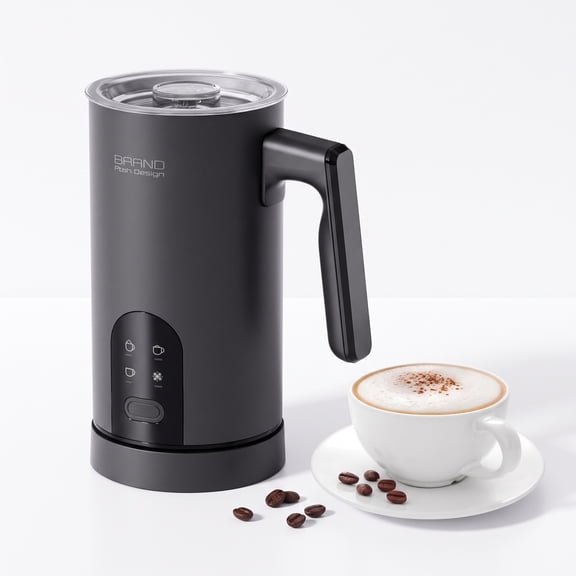 Yilush Milk Frother, 4-in-1 Electric Milk Steamer, 10oz/295ml Automatic Hot and Cold Foam Maker and Milk Warmer for Latte, Cappuccinos, Macchiato, From the Makers of Instant 500W, Black