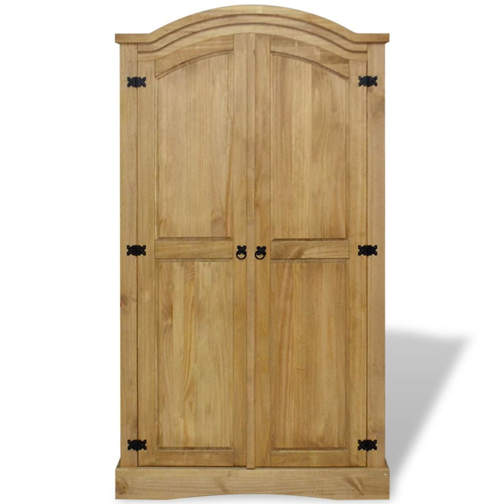 Kepooman Modern Pinewood Closet Wardrobe with 2 Door for Bedroom, 39.8" x 20.5" x 66.9", Brown Kepooman Modern Pinewood Closet Wardrobe with 2 Door for Bedroom, 39.8" x 20.5" x 66.9", Brown