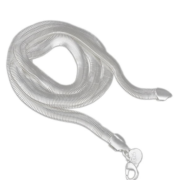 6MM Snake Necklace Silver Plated plated snake Flat Snake Chain Unisex Round Snake Necklace Copper Neck Chain Jewelry Gift