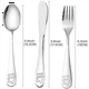 thumbnail image 5 of Juego de cubiertos para niños de 18 piezas, utensilios de acero inoxidable seguros para niños, juego de cubiertos para niños, utensilios de metal para niños pequeños, 5 of 5