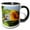 Black/White, variant on 3drose, a Ruby-throated Hummingbird and Carpenter Bee Enjoying a Sunflower., 11oz Two-tone Yellow Mug