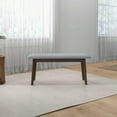 thumbnail image 2 of Aria Mid-Century Modern Design Large Fabric Upholstered Dining Bench in Gray, 2 of 7