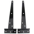 thumbnail image 1 of 2PCS 8 Inches T Shape Rustproof Iron Light Duty Shed Hinge Gate Strap Hinge Door Gates Hinges (Black), 1 of 7