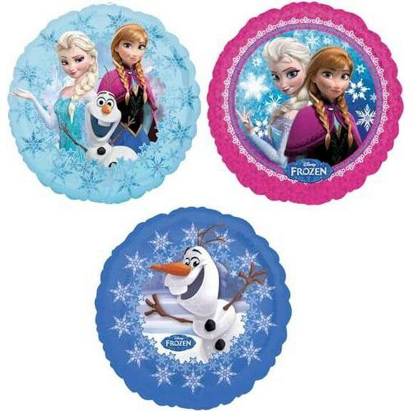 Anagram Frozen Elsa Anna and Olaf Party Supplies 3 pc Birthday Balloon Decorations