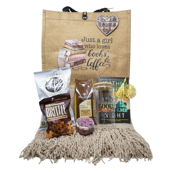 Book & Coffee Lover Gift Tote Bag | "Just a Girl Who Loves Books & Coffee"