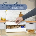 thumbnail image 3 of AuldHome Design Rustic White Bread Box; Farmhouse Vintage Enamelware Countertop Bread Bin, 3 of 10