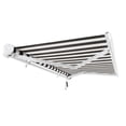 thumbnail image 2 of Awntech 10 Ft Key West Right Motorized Heavy Duty Patio Retractable Awning with Cassette (120in x 9.38in x 96in), Black/White Stripe, 2 of 8