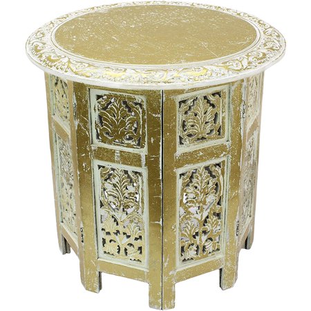 Jaipur Solid Wood Handcrafted Carved Folding Accent Coffee - Antique ...