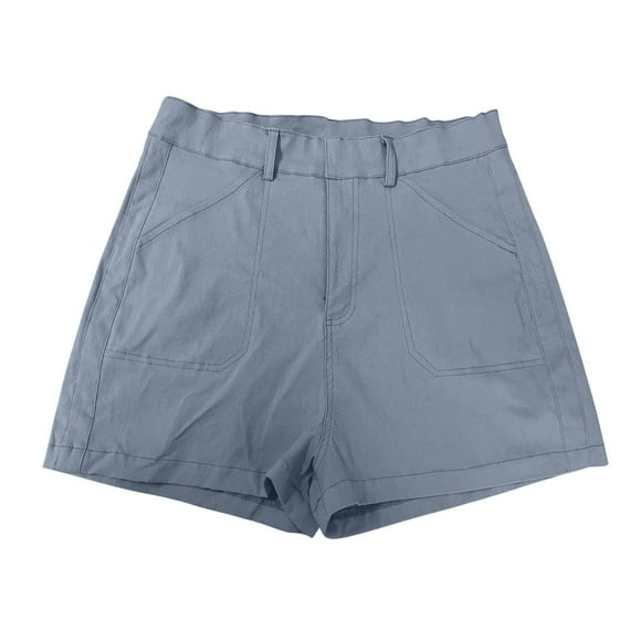 Cathalem Women's Stretch Twill Shorts Casual Business Tailored Shorts with Pockets,Sky Blue M