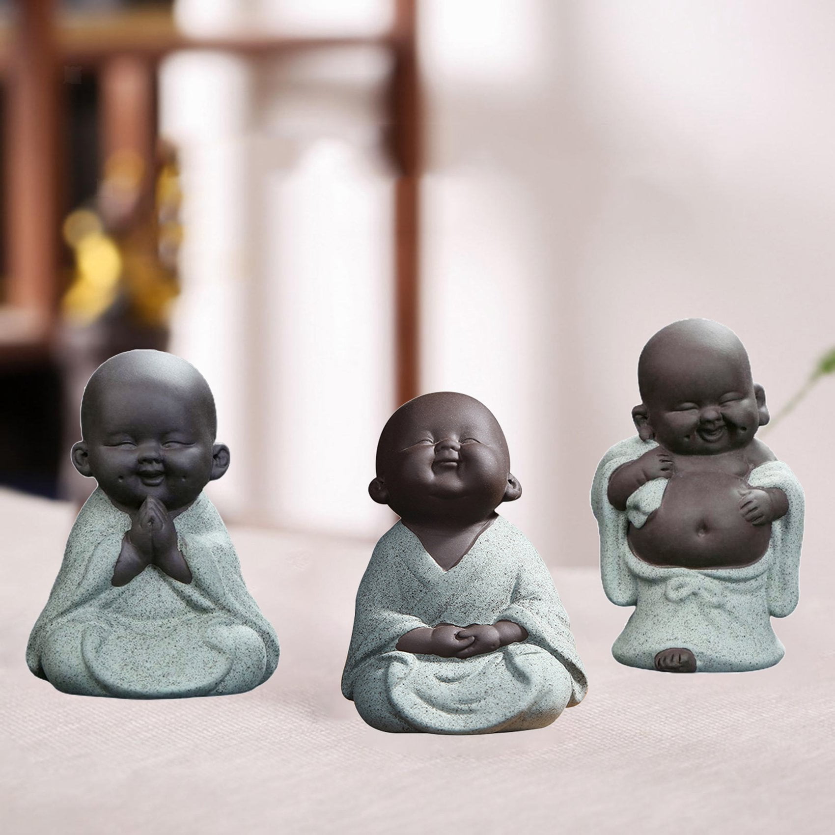 Ceramic Little Cute Baby Buddha Statue Figurine Buddha Figurines Home Decor  Creative Baby Crafts Dolls Ornaments C
