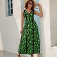thumbnail image 5 of Margarita Green Dress Fashion Boho Beach Long Dresses Female Party Printed Maxi Dress, 5 of 9