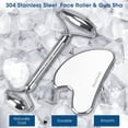 thumbnail image 2 of Face Roller & Gua Sha Bealihelp facial de acero inoxidable, 2 of 8