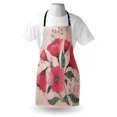 thumbnail image 3 of Pink Apron Hand Drawn Style Watercolored Effect Flowers Vintage Retro Print, Unisex Kitchen Bib Apron with Adjustable Neck for Cooking Baking Gardening, Hot Pink Pale Pink and Green, by Ambesonne, 3 of 3
