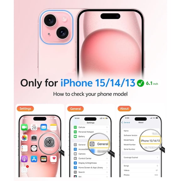 UYWGF-for iPhone 15 Case: for iPhone 14 Case & iPhone 13 Case [Compatible with Magsafe] Translucent Matte Cases with [Screen Protector] Military Grade Shockproof Protective Phone Cover - Light Pink