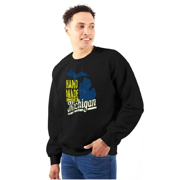 Hand Made in Michigan Funny Mitten Sweatshirt for Men or Women Brisco Brands X