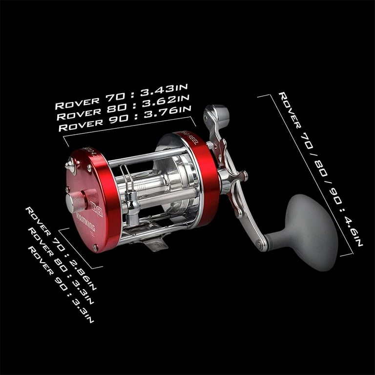 BSZ Rover Round Baitcasting Reel Perfect Conventional Reel for Catfish  Salmon/Steelhead Striper Bass and Inshore Saltwater Fishing -.1 Rated  Conventional Reel Reinforced Metal Body 