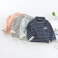 thumbnail image 3 of Aosijia Baby Boy Girl Striped Half Turtleneck Casual Long Sleeve Bottoming Shirt Top for Children Kids, 3 of 6