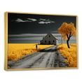 thumbnail image 2 of Designart "Yellow And Grey Rural Monochrome" Meadow Floater Framed Wall Art Prints, 2 of 5