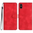 thumbnail image 2 of Wallet Case for iPhone X / XS, Smile Design Premium Leather Credit Card Holder Wallet RFID Blocking Case with Wrist Strap Stand Magnetic Flip Cover For iPhone X / XS, Red, 2 of 10