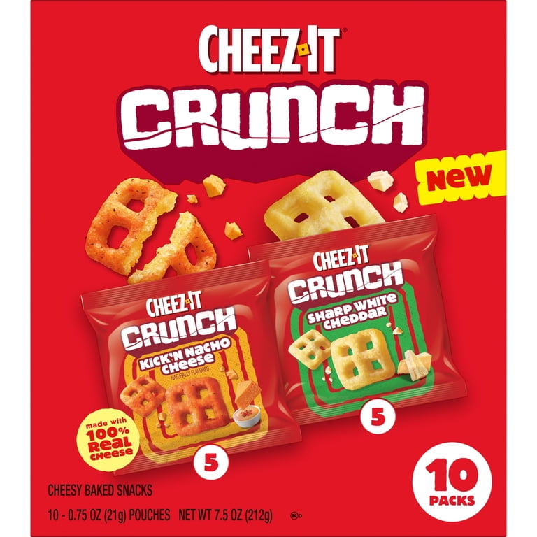 TOO cheeseTOOgether チフンセット Cheez-It Crunch Variety Pack Cheesy Baked Snacks, Lunch Snacks, 10