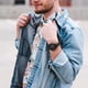 thumbnail image 2 of Compatible con Huawei, Samsung, correa Amazfit, correa de cuero de 18 mm, 20 mm, 22 mm, correa de reloj de liberación rápida, cierre negro + plateado, 2 of 5