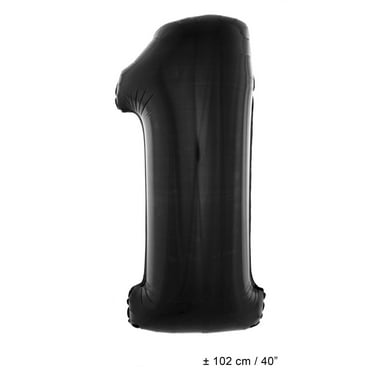 Funny Fashion Number 1 Solid Helium Quality Black 40" Graduation Number Foil Jumbo Shape Balloon