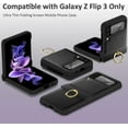 thumbnail image 6 of Compatible Hinged Ring Case for Samsung Galaxy Z Flip 3 with Screen Protector,Heavy-Duty Shockproof PU Leather+ PC Galaxy Flip 3 Case Protective Cover Samsung Z Flip 3 Case Women Men-Black, 6 of 17