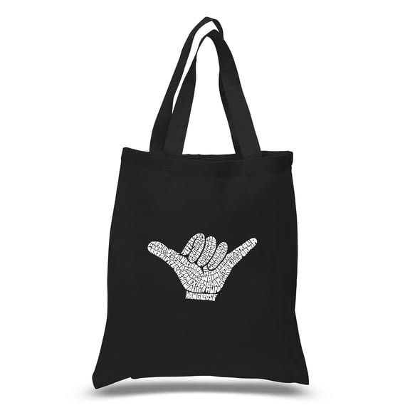 LA Pop Art Small Word Art Tote Bag - TOP WORLDWIDE SURFING SPOTS