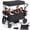 Dark Gray, variant on SACVON 4-Seater Stroller Wagon with Side Entry, Canopy & Snack Tray, Includes Detachable Storage Bag That Converts to a Backpack–Black