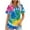 Multicolor Tops for Summer_r, variant on jtjvou Women's Business Work Blouse Short Sleeve Blouse Crewneck Tuinc Trendy Fashion Going out Tops for Teen Summer Tie Dye Tees Plus Size Multicolor,L
