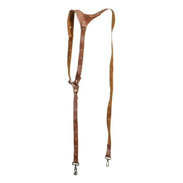 pitrice Cowhide Camera Strap Accessories for Two Cameras Strap Sling brown