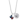 thumbnail image 2 of Delight Jewelry Silvertone Enamel Lone Star Texas Silvertone Script Initial Disc - V - Charm Necklace, 20"+3", 2 of 4
