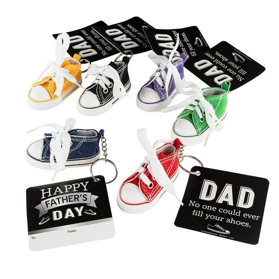 Fun Express 12 Pieces Father’s Day Shoe Keychains with Card for 12