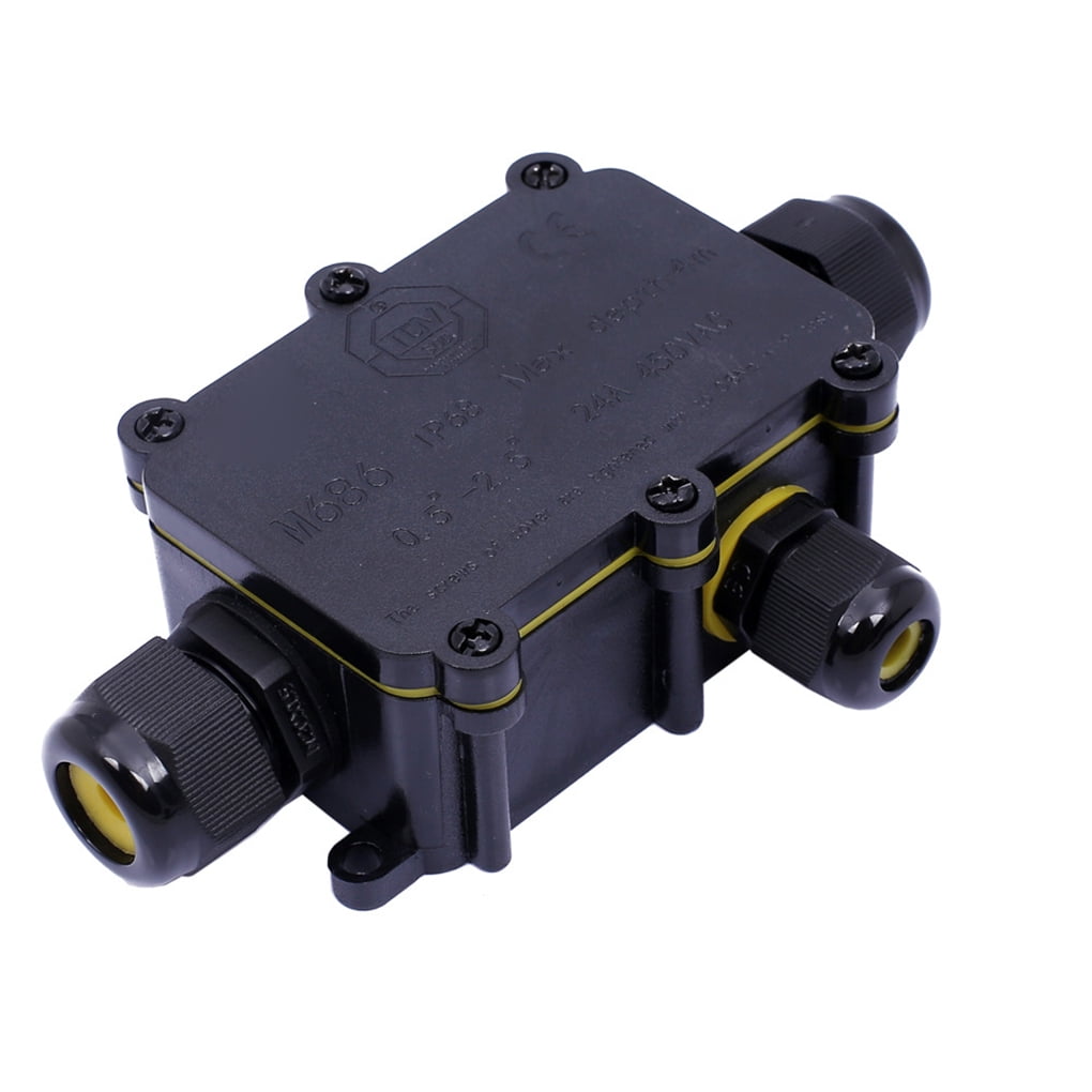 Waterproof Black IP68 Plastic Cable Wire Connector Gland Electrical 3