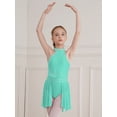 thumbnail image 3 of Alvivi Kids Girls Rhinestones Sleeveless Mock Neck Ice Skating Ballet Latin Dress Leotards Mint Green 14, 3 of 7