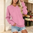 thumbnail image 5 of Women's Soft V Neck Sweatshirt, Long Sleeve Cozy Pullover Tunic | CSEONE,Pink S, 5 of 6