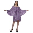 thumbnail image 4 of Moomaya Purple Womens Off Shoulder Summer Beach Dress Cotton Vacation Dress With Bell Sleeves - L, 4 of 7