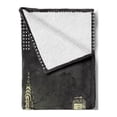 thumbnail image 2 of New York Soft Flannel Fleece Blanket, Grunge Pop Art Style Retro NYC Sky with Iconic Empire States Building City Print, Cozy Plush for Indoor and Outdoor Use, 50" x 70", Grey Yellow, by Ambesonne, 2 of 5