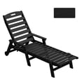 thumbnail image 3 of LOYALICE Adjustable Wheeled HDPE Plastic Outdoor Patio Lounge Chair W/ Cup Holder,78.3"x25.1"x16.3", Black, 3 of 11