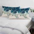 thumbnail image 4 of Teal Turquoise Body Pillow Cover, Pillowcase Protectors with Zipper, Breathable Decorative Throw Pillow Case Cover, Peacock Feathers Aesthetics Eucalyptus Pillow Shams for Couch Sofa 24x36Inch, 4 of 8