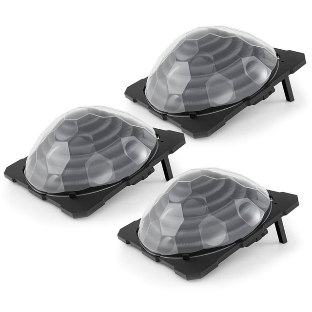 Costway 3 Pcs Chauffe-Dôme à Col avec Couvercle Transparent Bobine de Chauffage Noire Pieds Pliables
