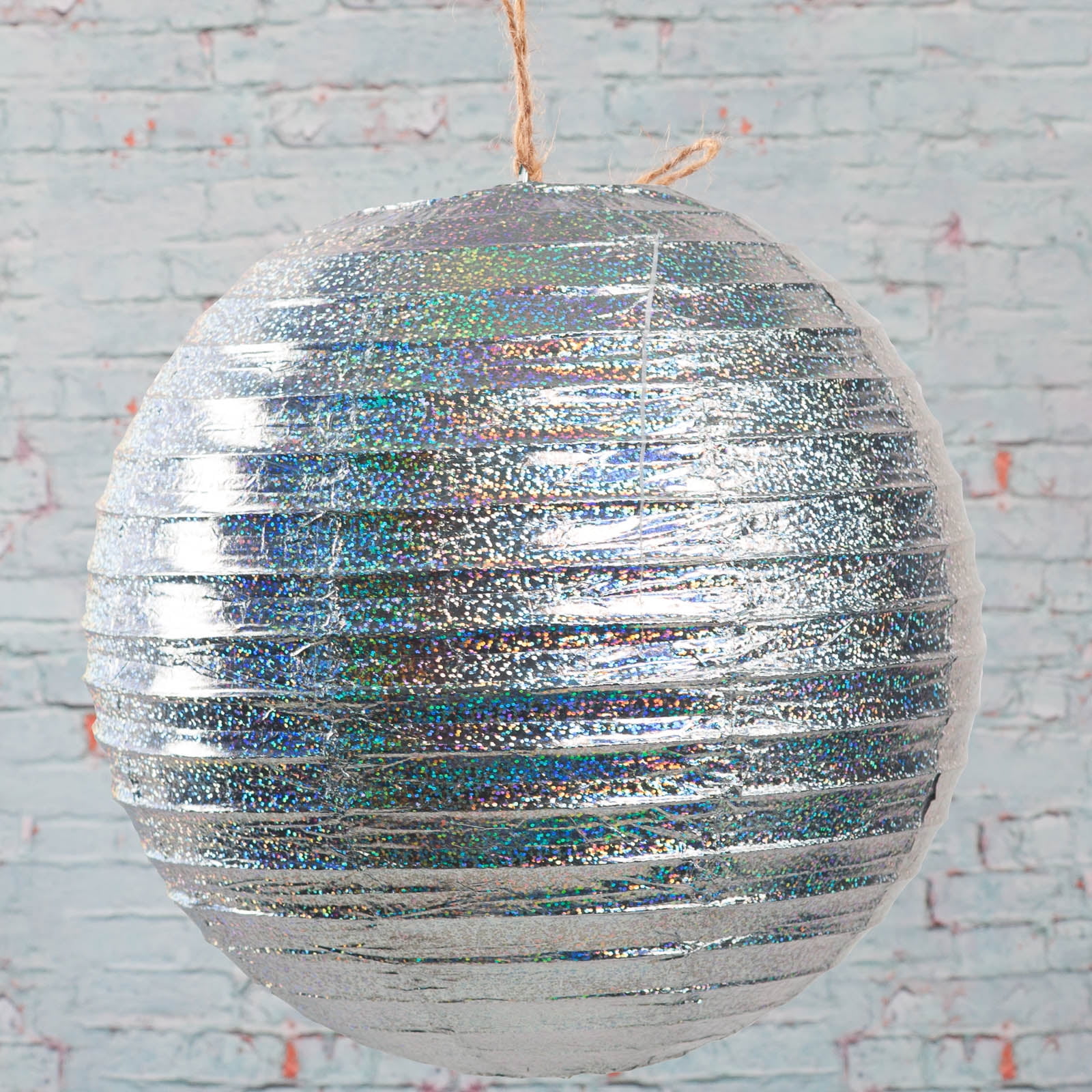 Richland Paper Lanterns Round Chinese Silver Metallic 12" Set of 10