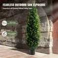thumbnail image 3 of KFFKFF Artificial Cedar Topiary Tree, 60-inch Tall (Set of 2), with Additional Leaves & Pot, Faux Evergreen Pine Cypress Trees for Indoor and Outdoor Decoration, UV Resistant Greenery, 3 of 9