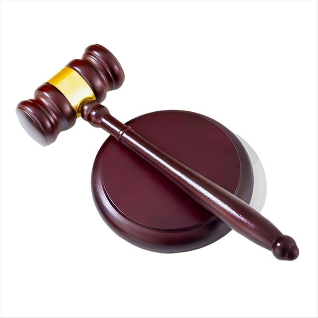 Accesorio de Escritorio , Mazo de Madera y Bloque de Sonido para Abogados, Jueces, Presidentes de Juntas de Subastas y Clubes.