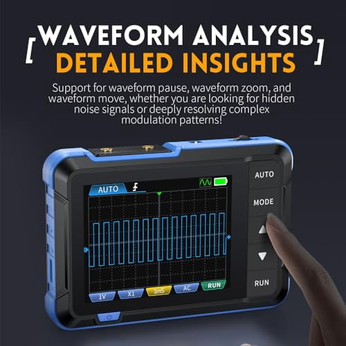 Treedix DSO 153 Handheld Digital Oscilloscope Kit 2.8inch,1M Bandwidth,5MS/s High Sampling Rate and Automatic Shutdown Portable Oscilloscope with 14 Adjustable Waveforms for DIY,Automotive Repair